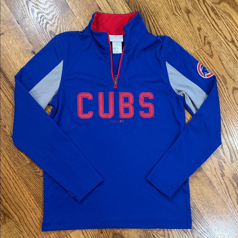 Boy’s Chicago Cubs Quarter Zip Pullover. Size Large. Like New Condition. MLB.